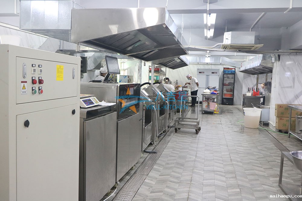 200-300人公司食堂厨房工程3d效果图