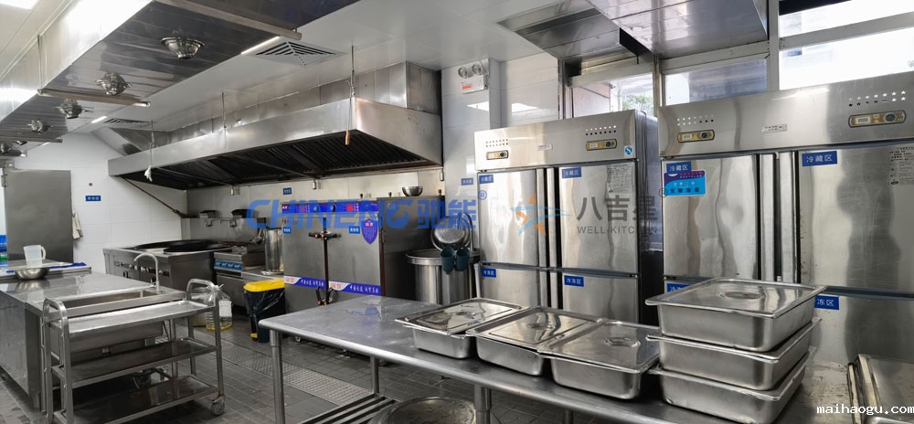 50-100人标准版智能食堂厨房工程3d效果图