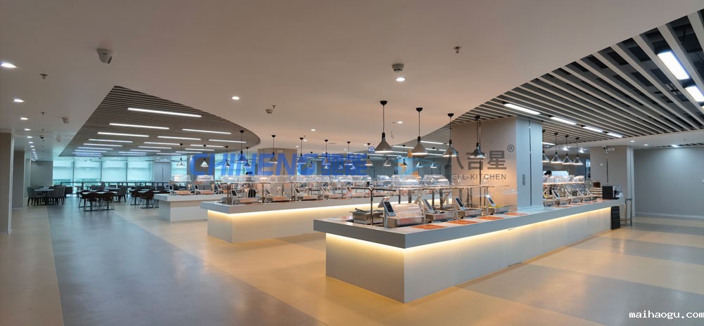 50-100人标准版智能食堂厨房工程3d效果图
