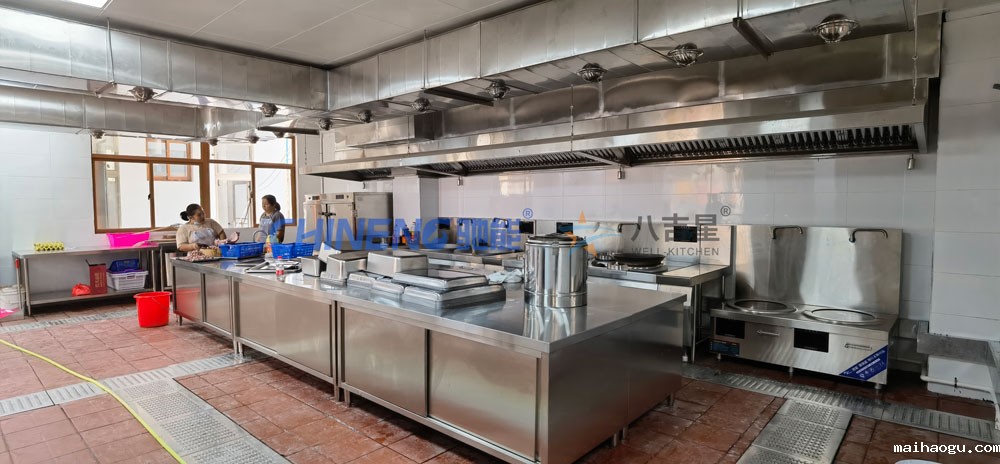 200-300人标准版智能食堂厨房工程3d效果图