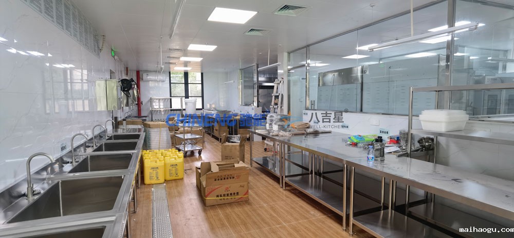 深圳光明玺云幼儿园食堂厨房预处理区